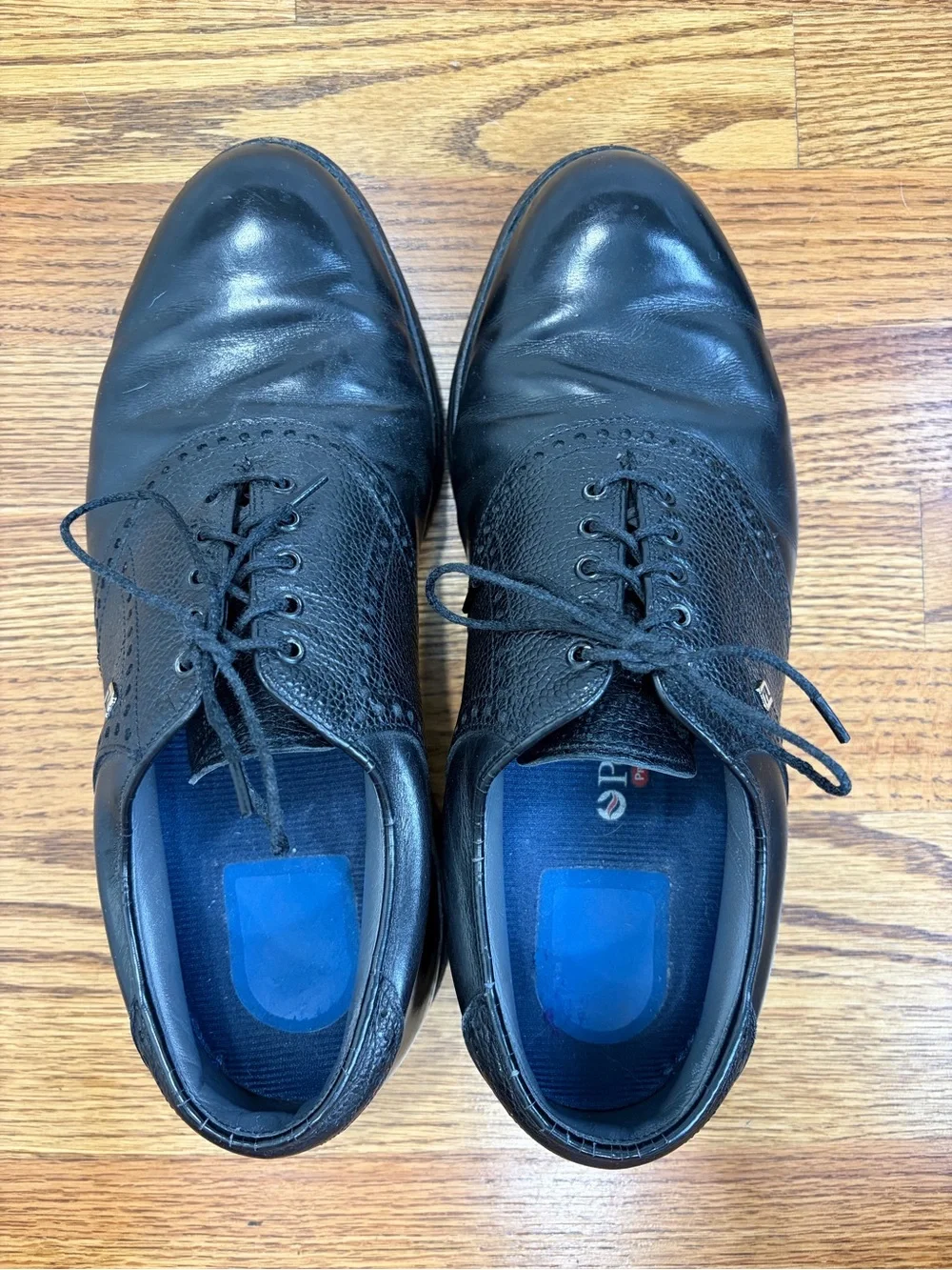 FootJoy Premier Classic+ Protech Black Leather Spikeless Golf Shoes (9.5 X-wide)